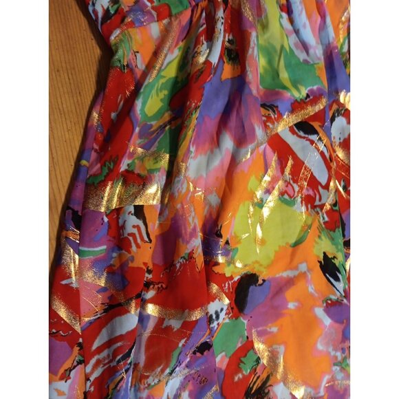 Signature Robbie Bee Womens 10 Midi Dress Halter Gold Sparkly Festival Fairy - Picture 3 of 9